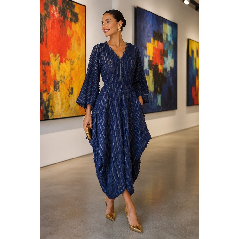 NWT Zero + Maria Conejo Avant Garde Nio Cocoon Dress‎ Size 8 Artsy Statement Ink